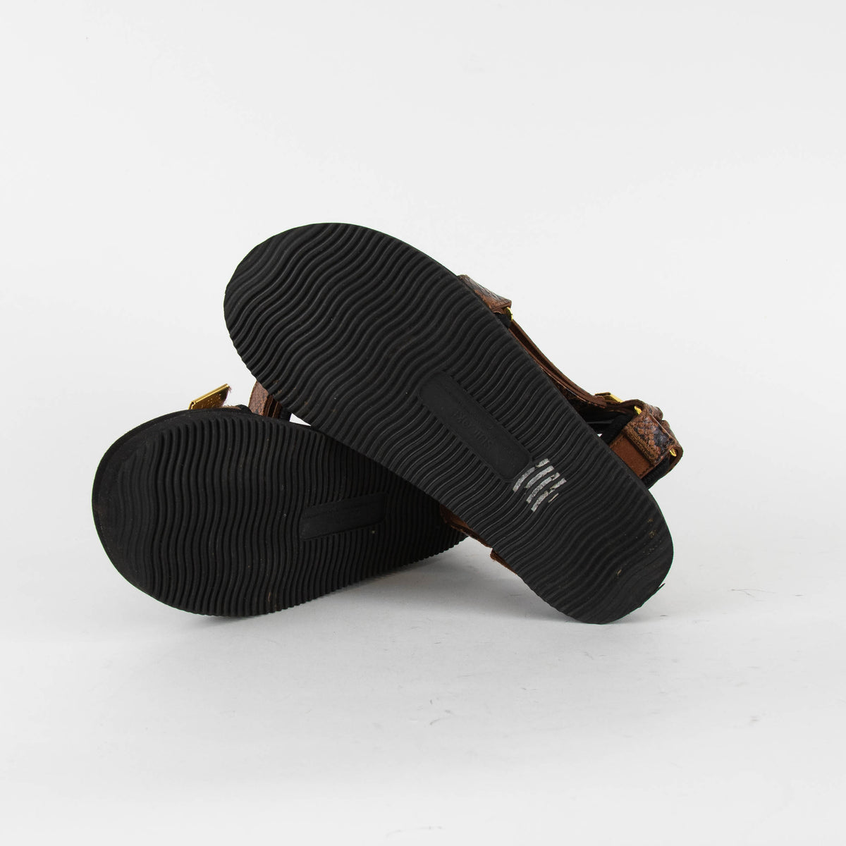 Suicoke Brown Snake Skin Effect Sandals