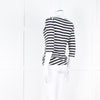 Vivienne Westwood White Black Stripes 3/4 Sleeves Wide Neck Top