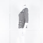 Vivienne Westwood White Black Stripes 3/4 Sleeves Wide Neck Top