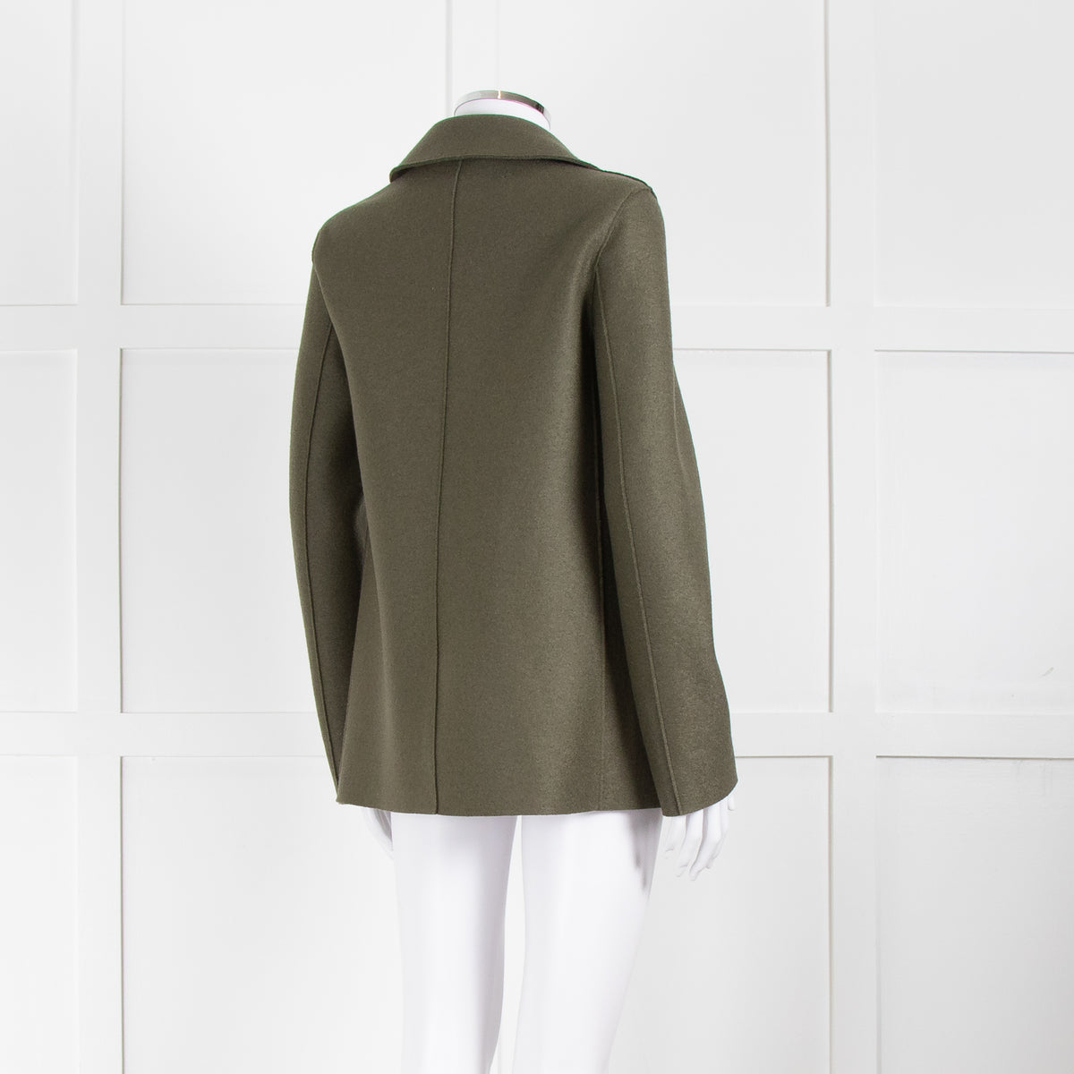 Harris Wharf London Green Woven Peacock Pressed Wool Jacket