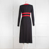 Michael Kors Black Red Trim Long Sleeve Dress