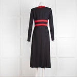 Michael Kors Black Red Trim Long Sleeve Dress