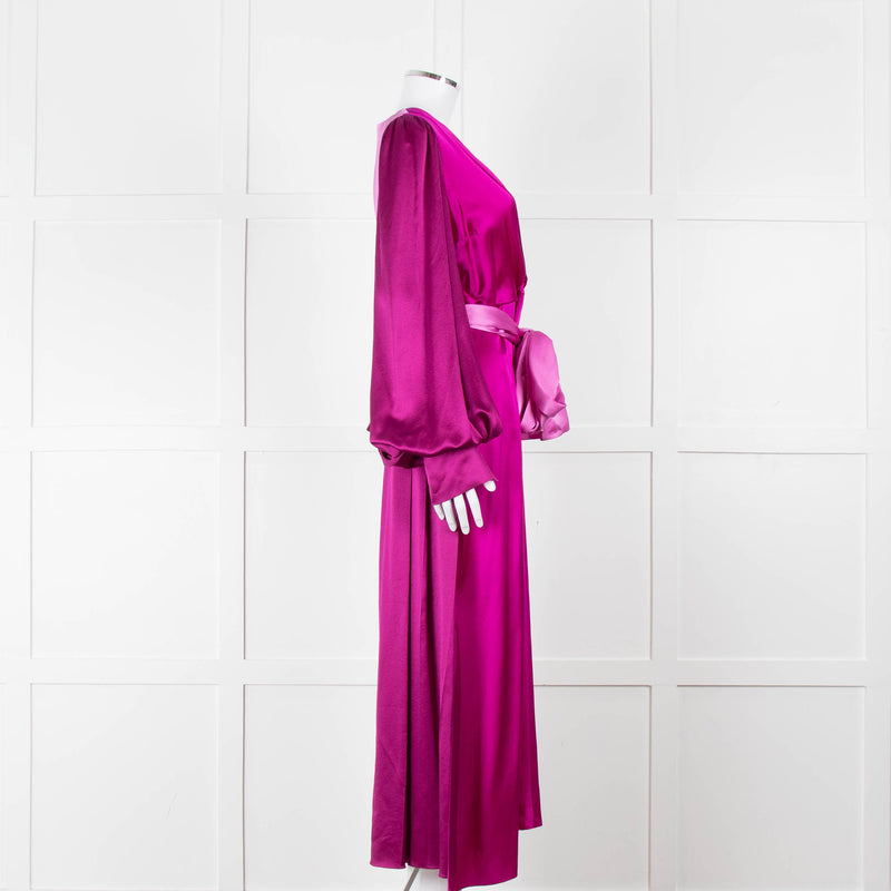 Roksanda Purple 100% Silk Dress With Contrast Belt