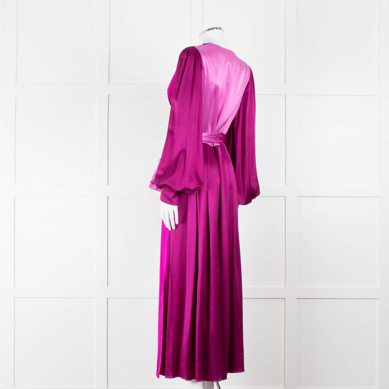 Roksanda Purple 100% Silk Dress With Contrast Belt