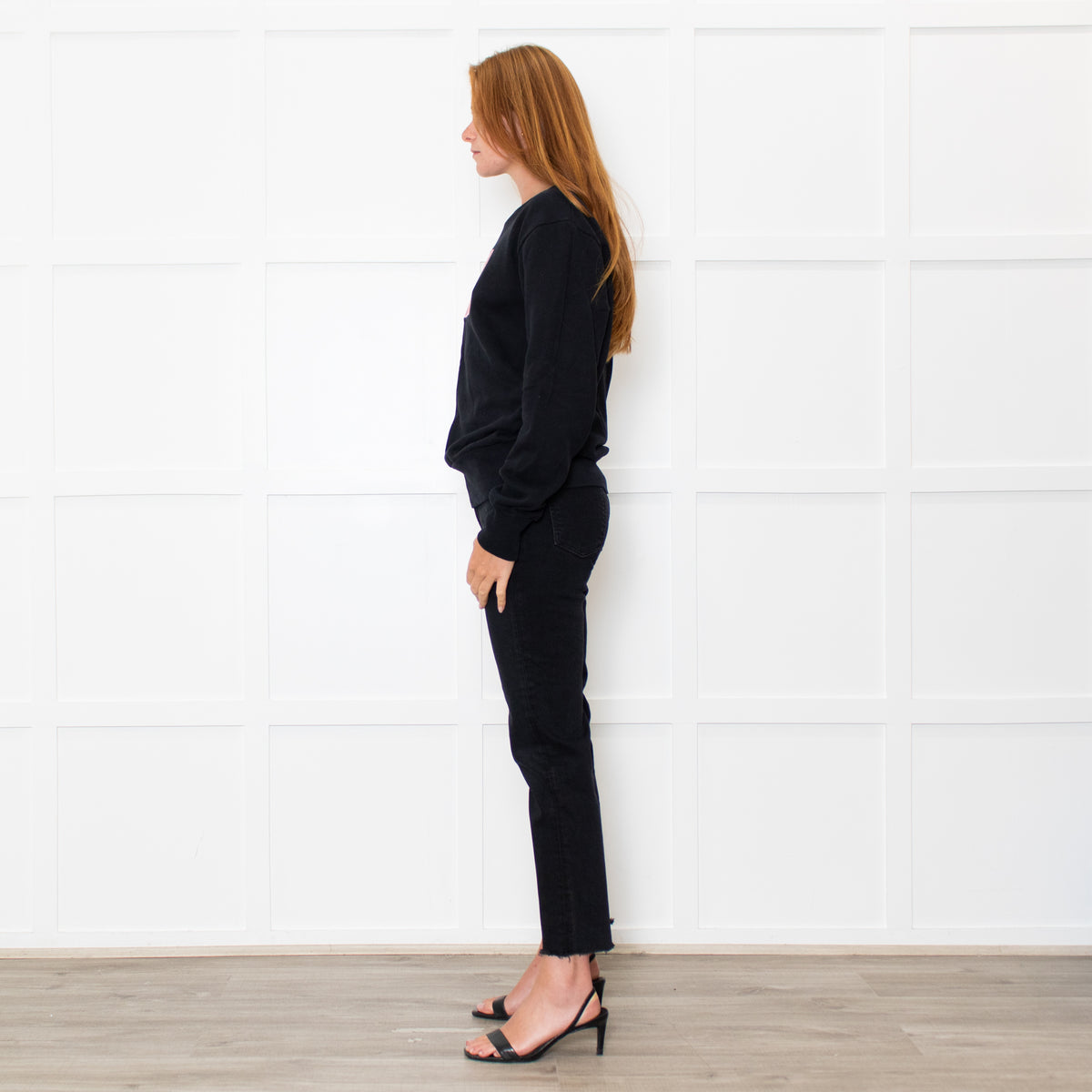 Acne Studios Black Pink Beaded Face Sweatshirt