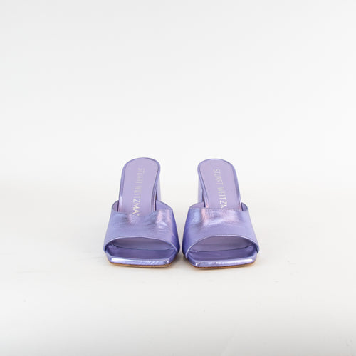 Stuart Weitzman  Lilac Metallic Block Heel Sandal
