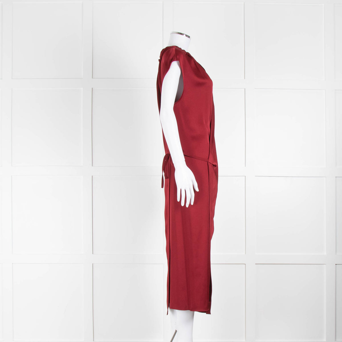 Joseph Burgundy Sleeveless Wrap Dress