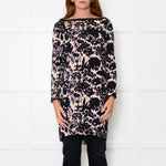 Diane Von Furstenberg Black Beige Floral Tunic
