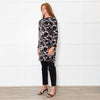 Diane Von Furstenberg Black Beige Floral Tunic