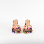 Stuart Weitzman Lilac Metallic Block Heel Sandal