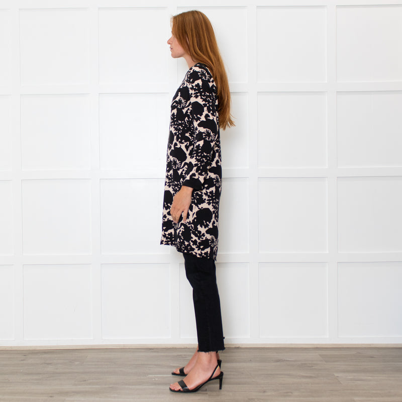 Diane Von Furstenberg Black Beige Floral Tunic