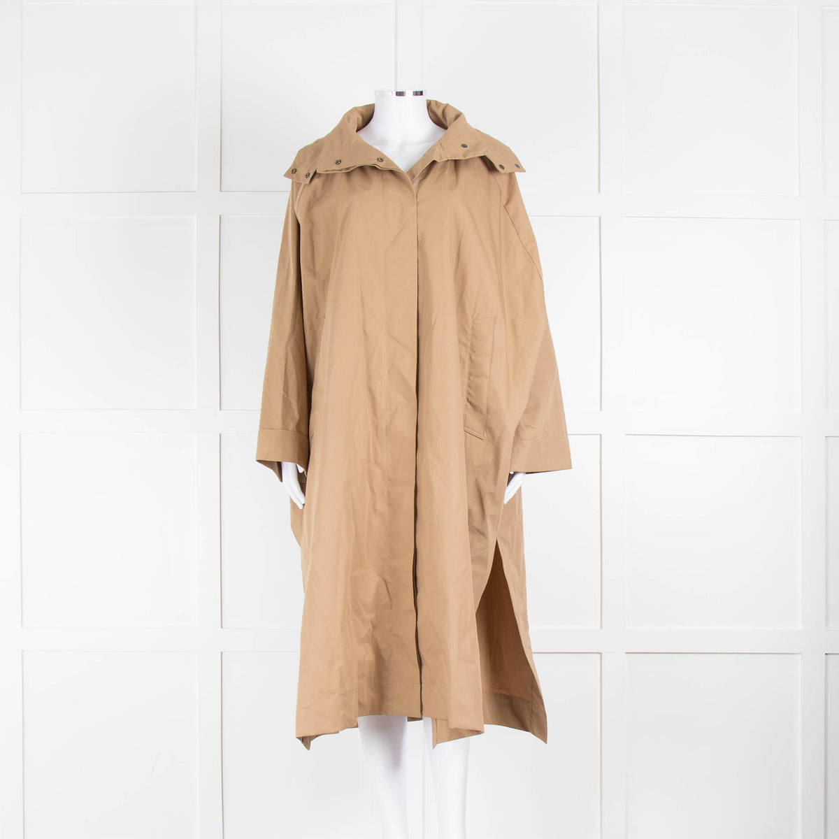 Bamford Beige Cotton Hooded Long Coat