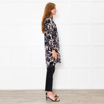 Diane Von Furstenberg Black Beige Floral Tunic