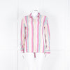 Rails Multi Coloured Stripes Gold Lurex Front Open Cotton Shirt