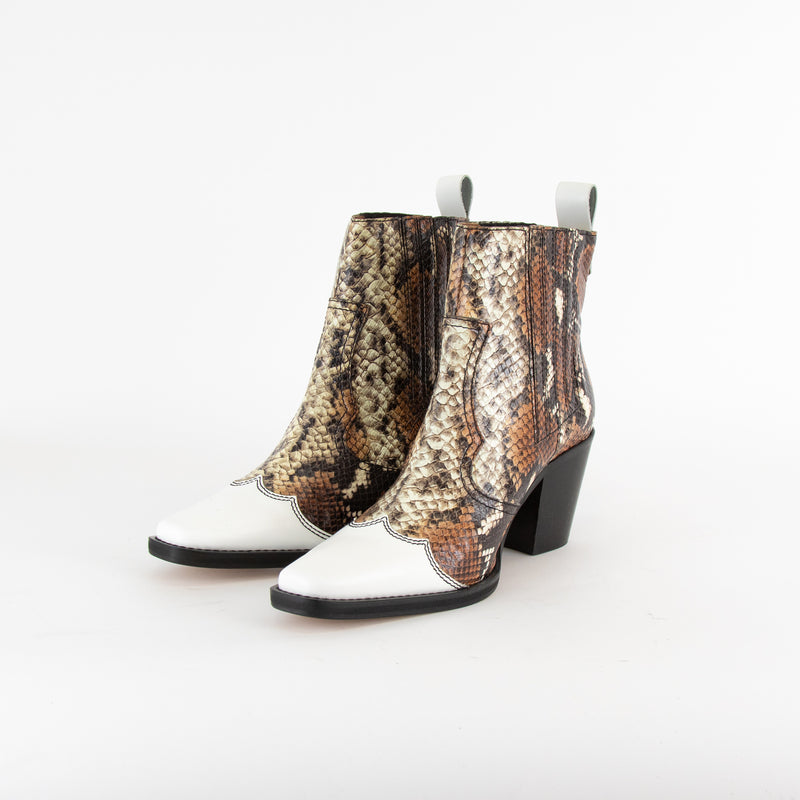 Ganni Lovina Brown Animal Print Cowboy Boots – Phoenix Style