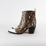 Ganni Lovina Brown Animal Print Cowboy Boots