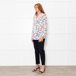 Equipment White Multi Colour Print Silk Shirt