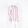 Rails Multi Coloured Stripes Gold Lurex Front Open Cotton Shirt