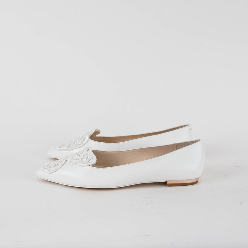 Sophia Webster White Butterfly Embellished Pointy Shoes