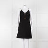Louis Vuitton Black Boucle Strappy Dress with Gold Button Detail
