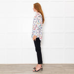 Equipment White Multi Colour Print Silk Shirt