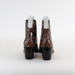 Ganni Lovina Brown Animal Print Cowboy Boots
