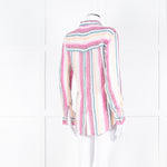 Rails Multi Coloured Stripes Gold Lurex Front Open Cotton Shirt