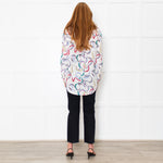 Equipment White Multi Colour Print Silk Shirt