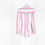 Rails Multi Coloured Stripes Gold Lurex Front Open Cotton Shirt