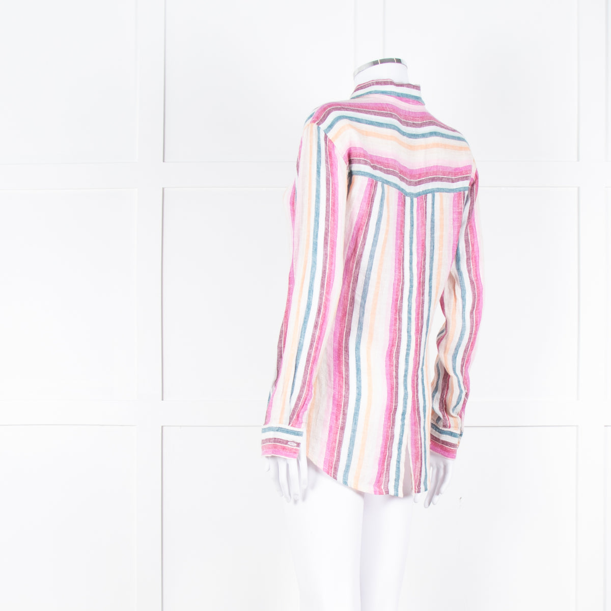 Rails Multi Coloured Stripes Gold Lurex Front Open Cotton Shirt