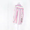 Rails Multi Coloured Stripes Gold Lurex Front Open Cotton Shirt
