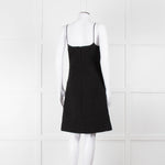 Louis Vuitton Black Boucle Strappy Dress with Gold Button Detail
