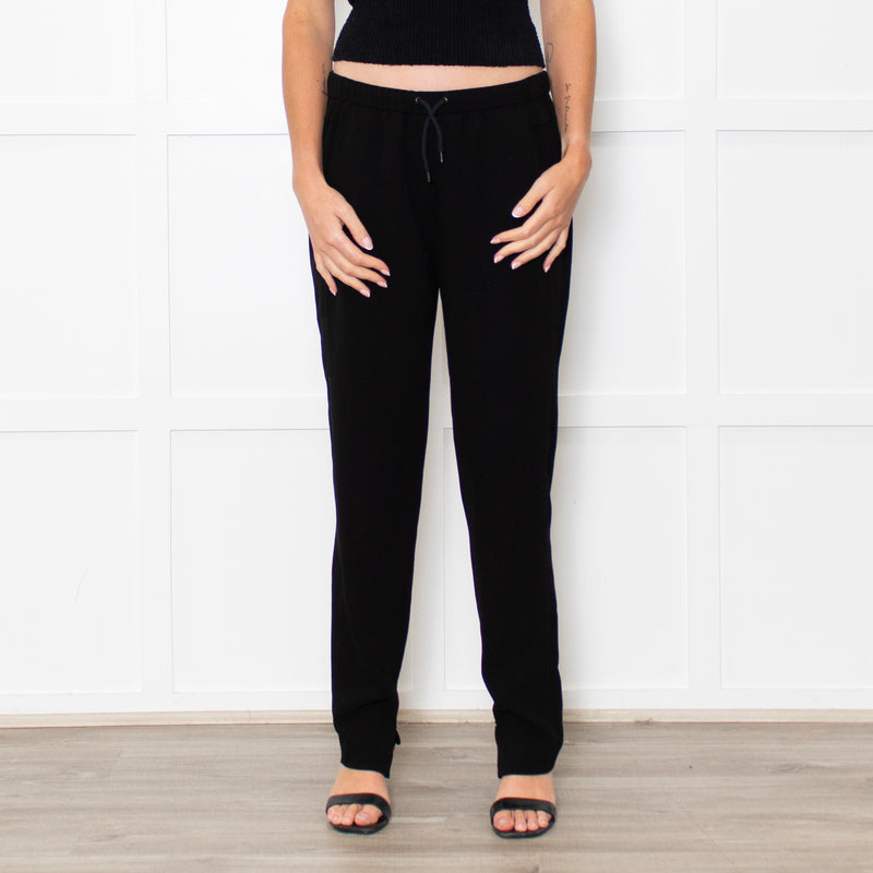 Maje Black Elasticated Waist Slim Leg Trousers