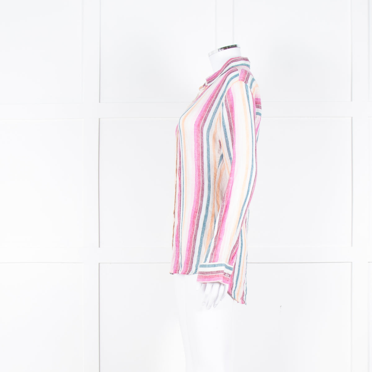 Rails Multi Coloured Stripes Gold Lurex Front Open Cotton Shirt