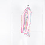 Rails Multi Coloured Stripes Gold Lurex Front Open Cotton Shirt