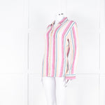 Rails Multi Coloured Stripes Gold Lurex Front Open Cotton Shirt