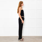 Maje Black Elasticated Waist Slim Leg Trousers