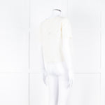 Maje Cream Embroidered Short Sleeve Cotton Top