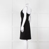 Louis Vuitton Black Boucle Strappy Dress with Gold Button Detail