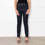 Tory Burch Dark Denim Slim Leg Jeans