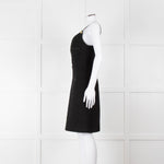 Louis Vuitton Black Boucle Strappy Dress with Gold Button Detail