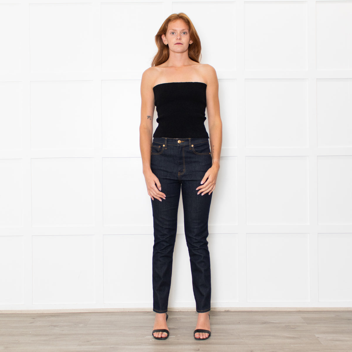 Tory Burch Dark Denim Slim Leg Jeans