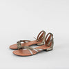 Robert Clergerie Bronze Metallic Flat Ankle Strap Sandals
