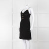 Louis Vuitton Black Boucle Strappy Dress with Gold Button Detail