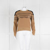 Louis Vuitton Gold Black Suede Patch Sweater