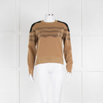 Louis Vuitton Gold Black Suede Patch Sweater