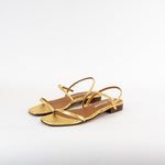 Emme Parsons Hope Flat Washed Gold Metallic Leather Sandal