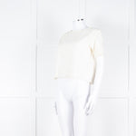 Maje Cream Embroidered Short Sleeve Cotton Top