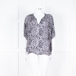 Pyrus Grey Black Pattern Short Sleeve Top