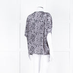 Pyrus Grey Black Pattern Short Sleeve Top